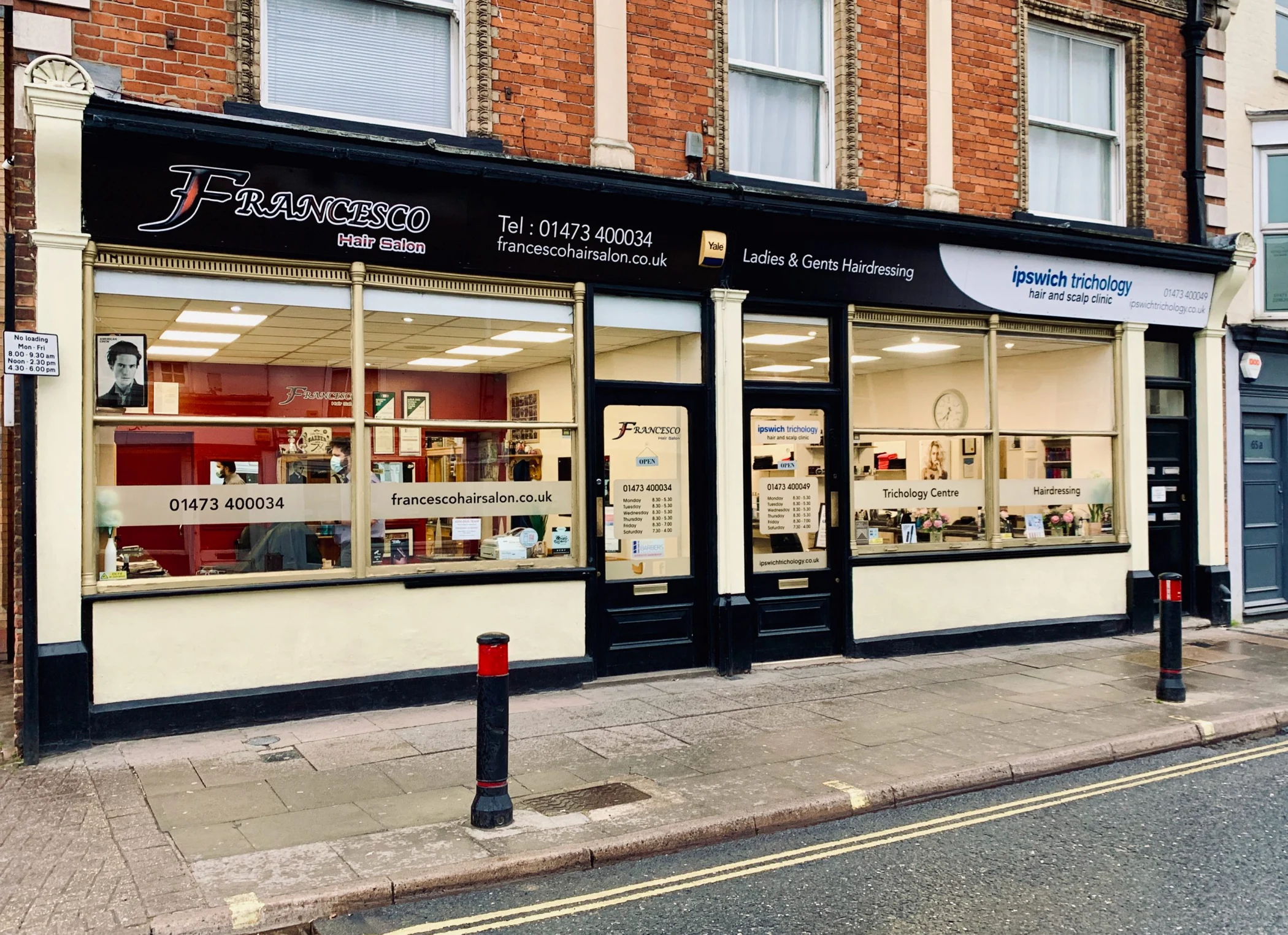 The Francesco Hair Salon shopfront on St Matthews Street, Ipswich